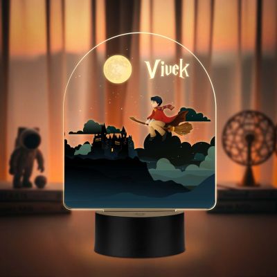 Personalized Harry Porter Theme LED Night Lamp with Warm White Light Customized with Name Birthday Return Gift Kids Room Decor Light & Gift